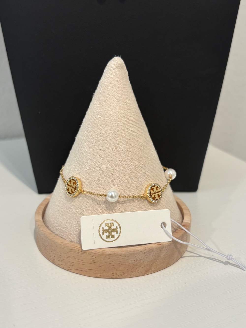 Tory Burch Kira Gold & Pearl Station Bracelet